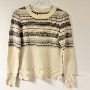 Telluride Clothing Company Lambswool Women's Fair Isle Sweater Cream Size M